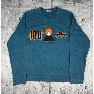 Kenzo Paris Blue‎ Embroidered UFO Crewneck Sweatshirt Pullover Xl